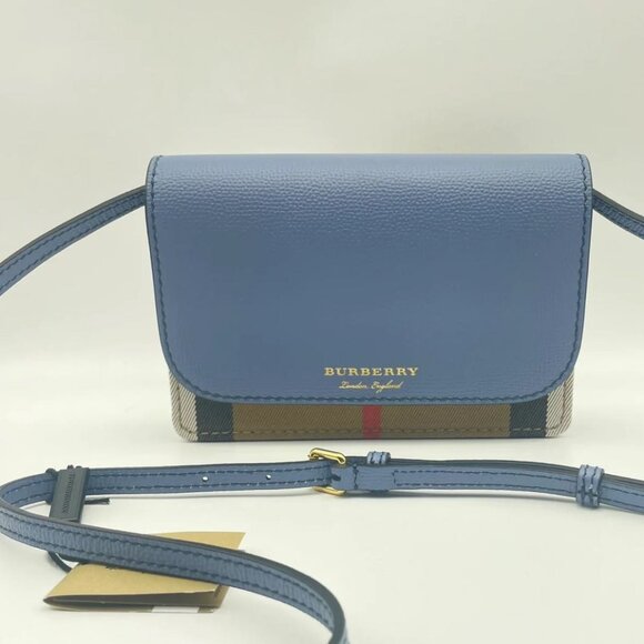 NWT Burberry Grained Calfskin House check Tartan Mix Hampshire WOC - Picture 5 of 7